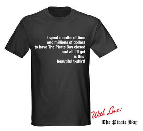 The pirate bay shirt to Sweedish authorities