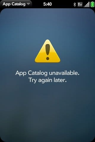 Palm App Catalog Down