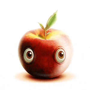 Aplle on Cute Animated Gif Red Apple