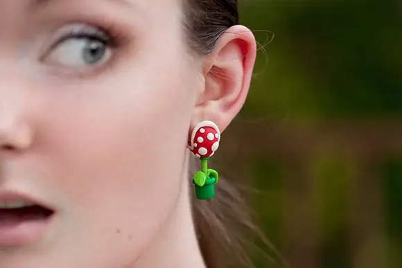 Mario Bros Piranha Plant Earring Set