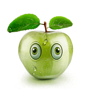 cute animated green apple gif