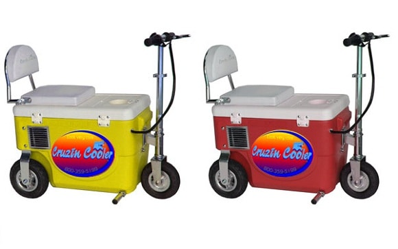 ride-on electric cruzing cooler scooter