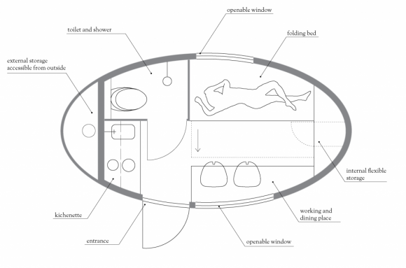 floor plan for Ecocapsule