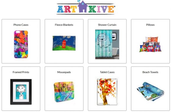 Archive Your Kids' Artwork With ARTKIVE 4 Artkive-shower-curtain-fleece-blankets-beach-towels