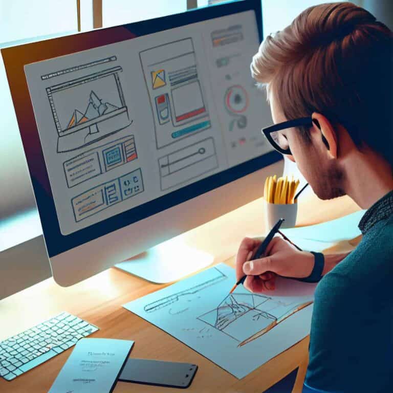 designer creating a website