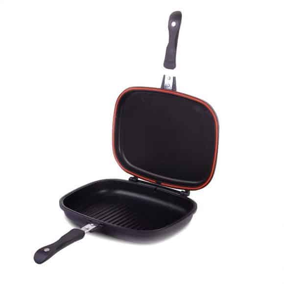 Post image for Flippable Double-Pan allows cooking without Utensils
