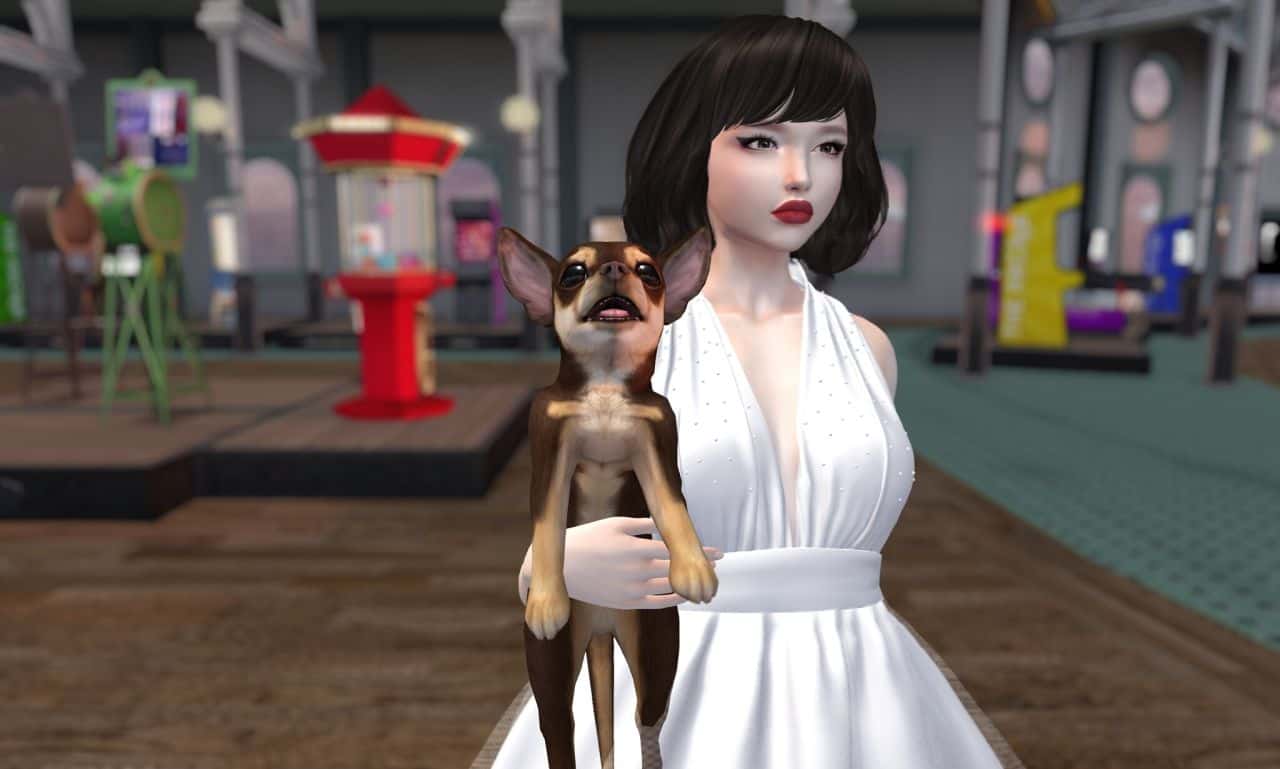 creepy cg woman and dog