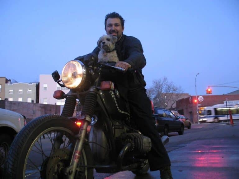 man riding motorcycle