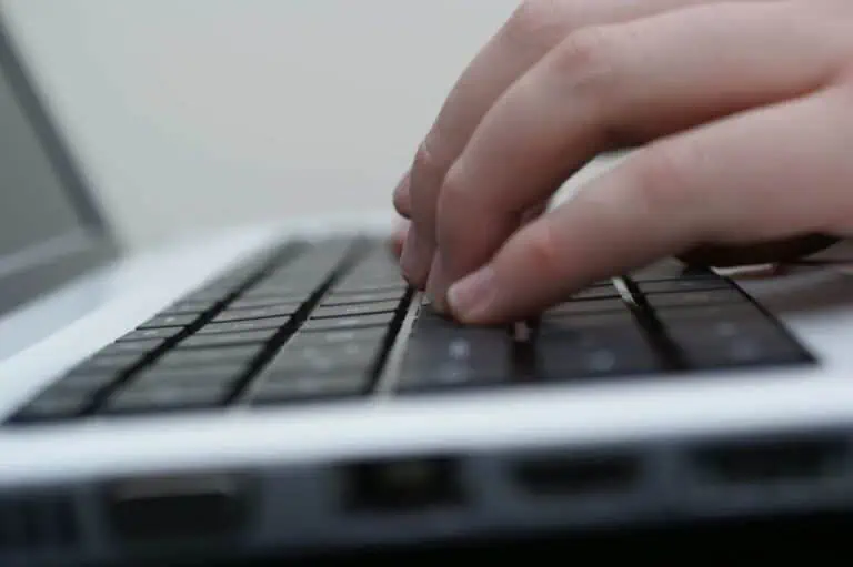 typing laptop keyboard