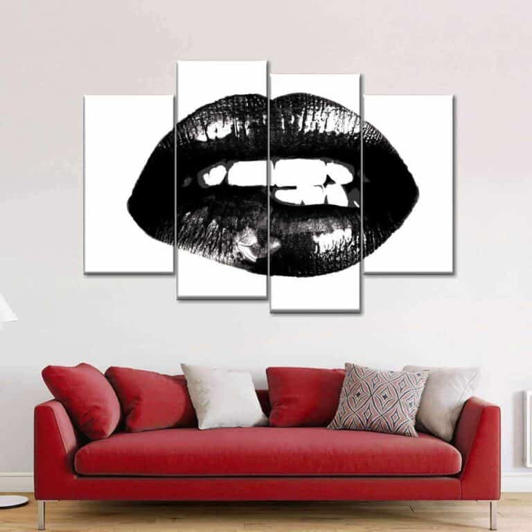 lip bite wall art
