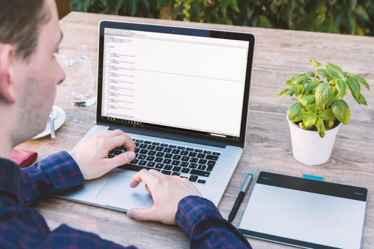person coding html5