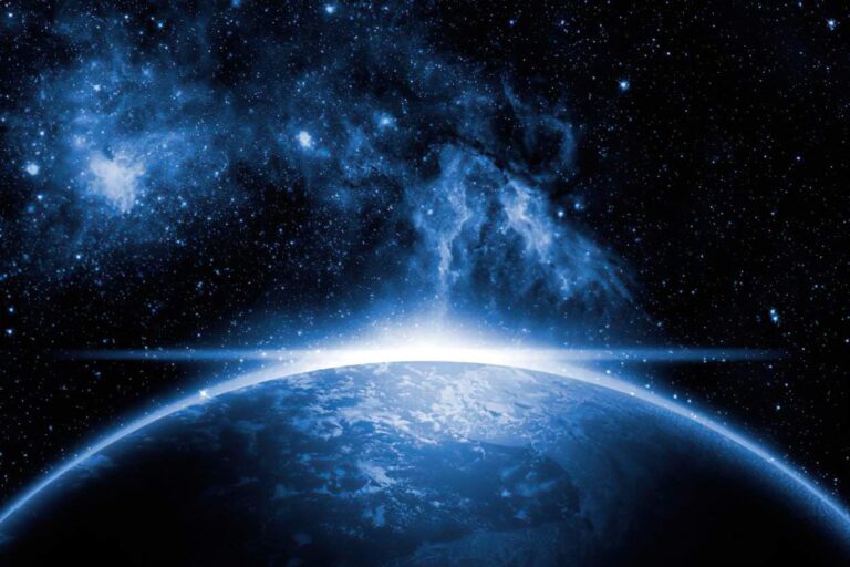 creative cosmic art planet earth with sunrise sun flare large