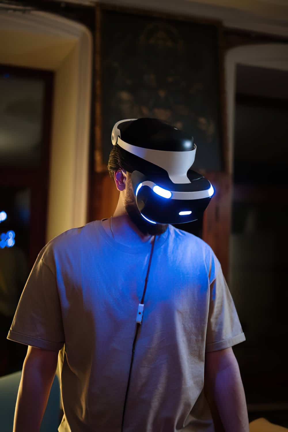 person playing psvr game