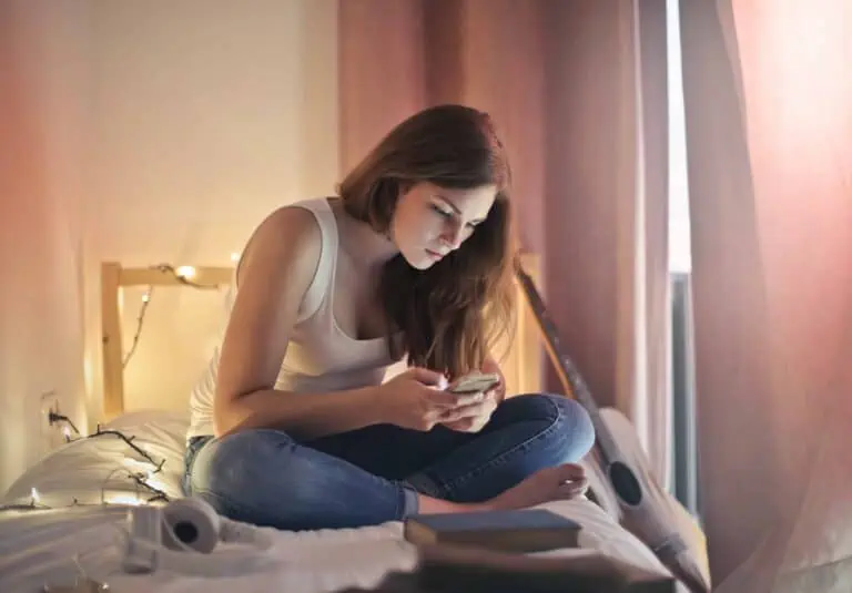 woman using phone