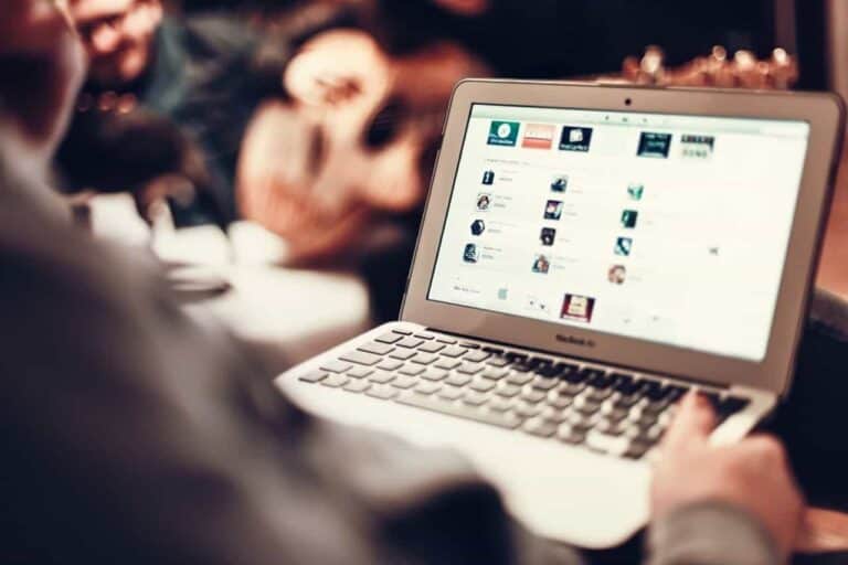 person using website