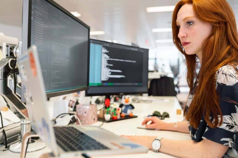 software developer typing