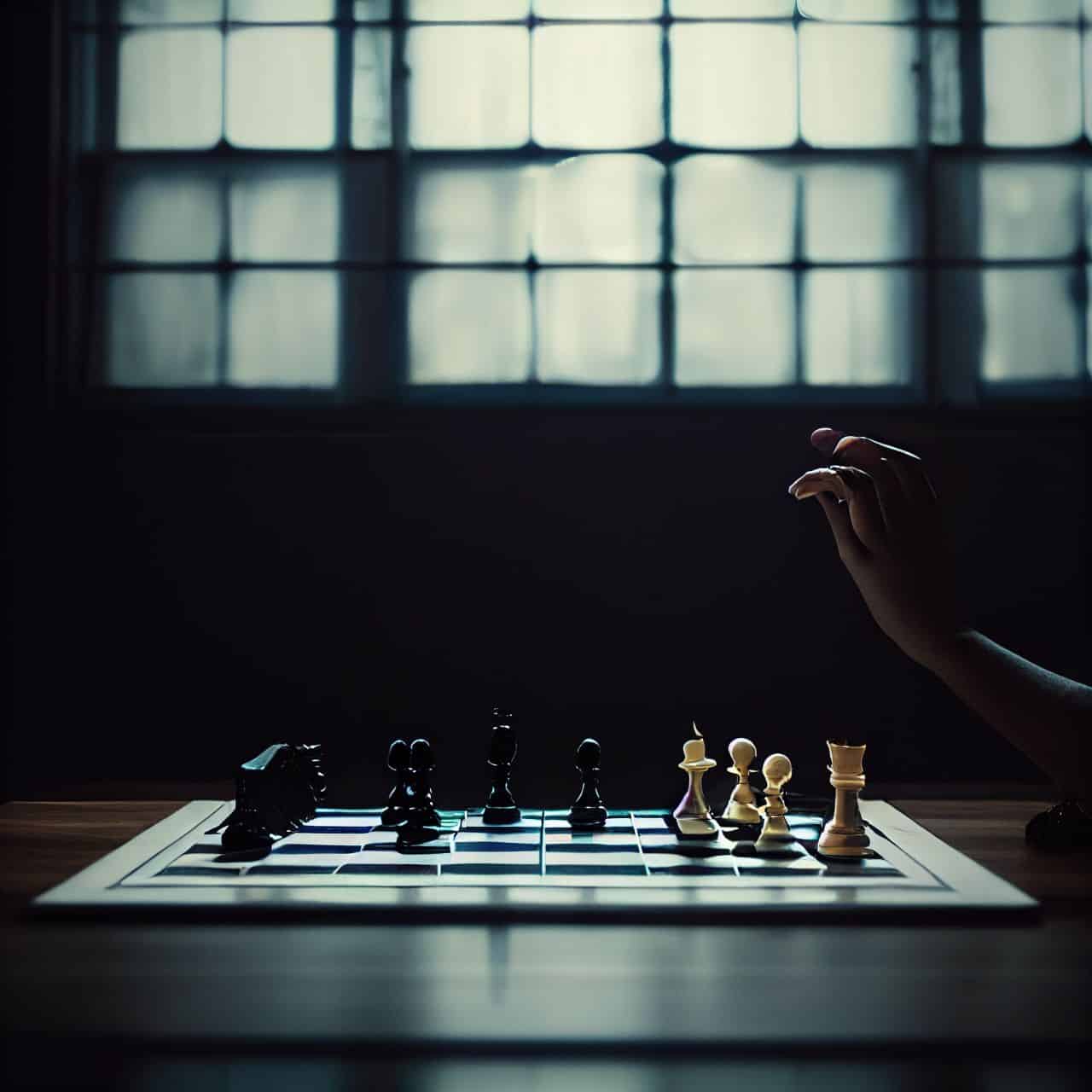 a person playing chess by themselves 3