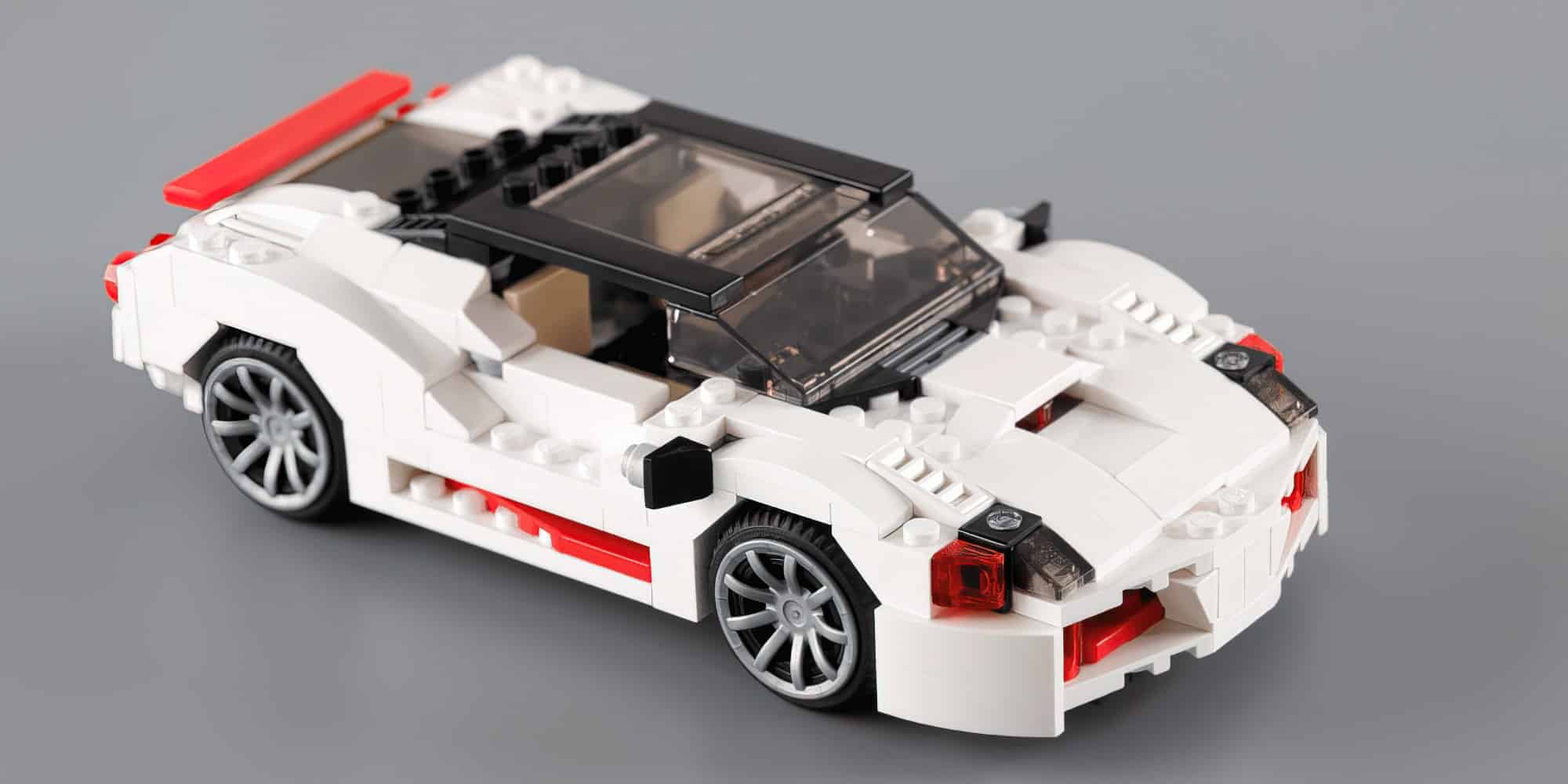 white lego sports car