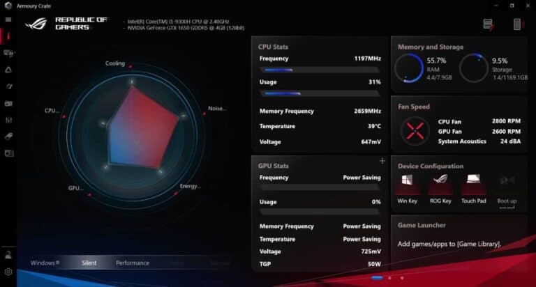 asus armory crate software