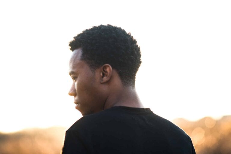 sad black young man