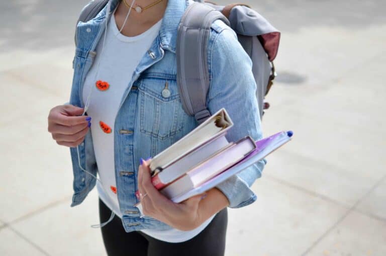 college student with books