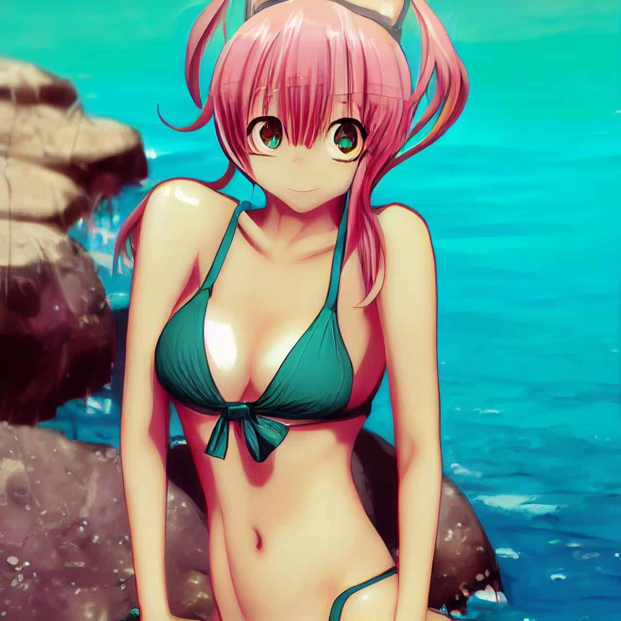 anime babe wearing a bikini