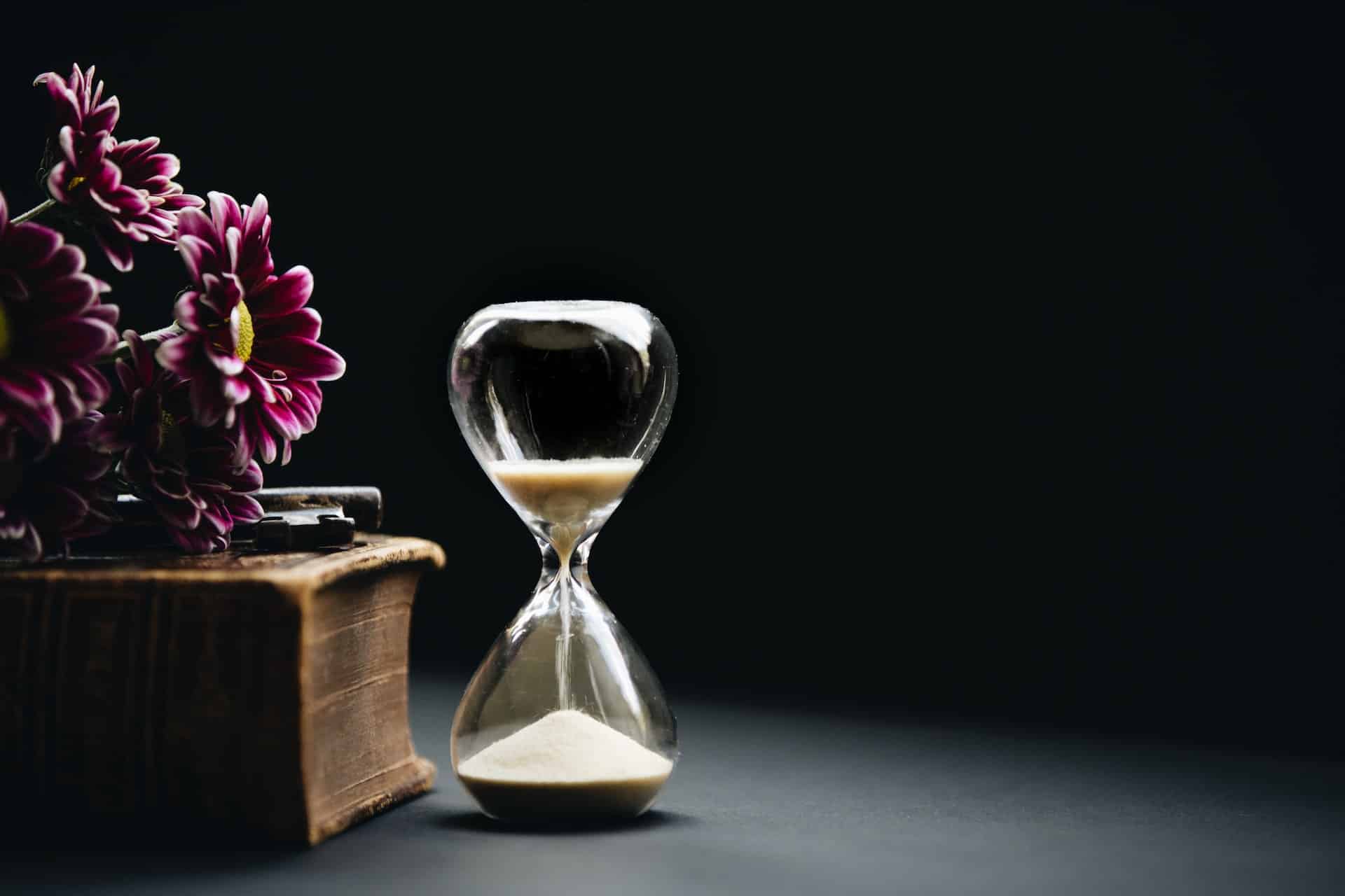 time management hour glass clock