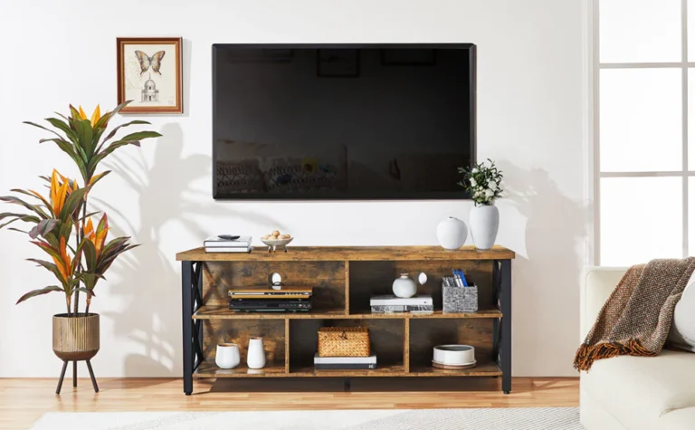 Yaheetech TV Stand Rustic Brown 2