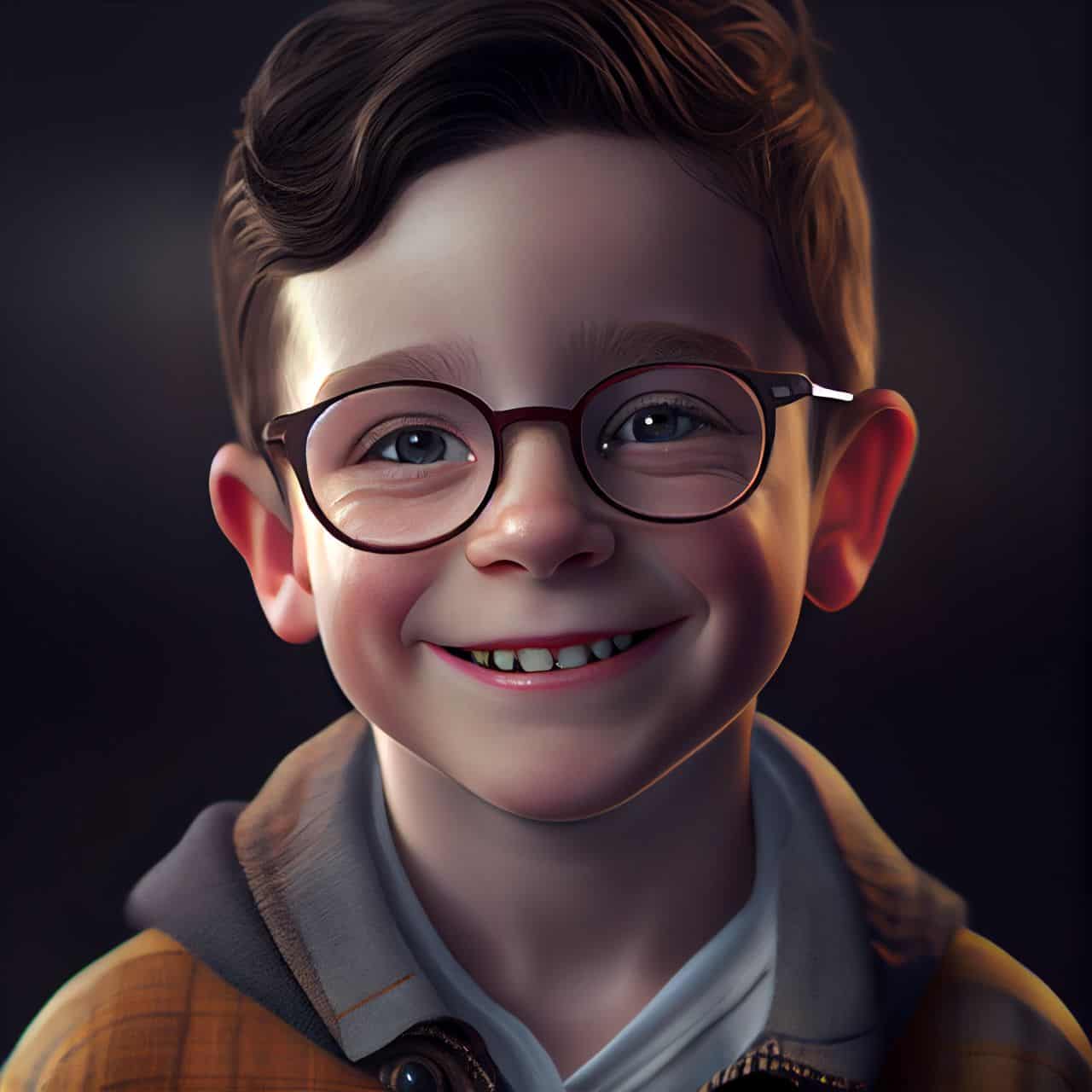 nerd kid smiling