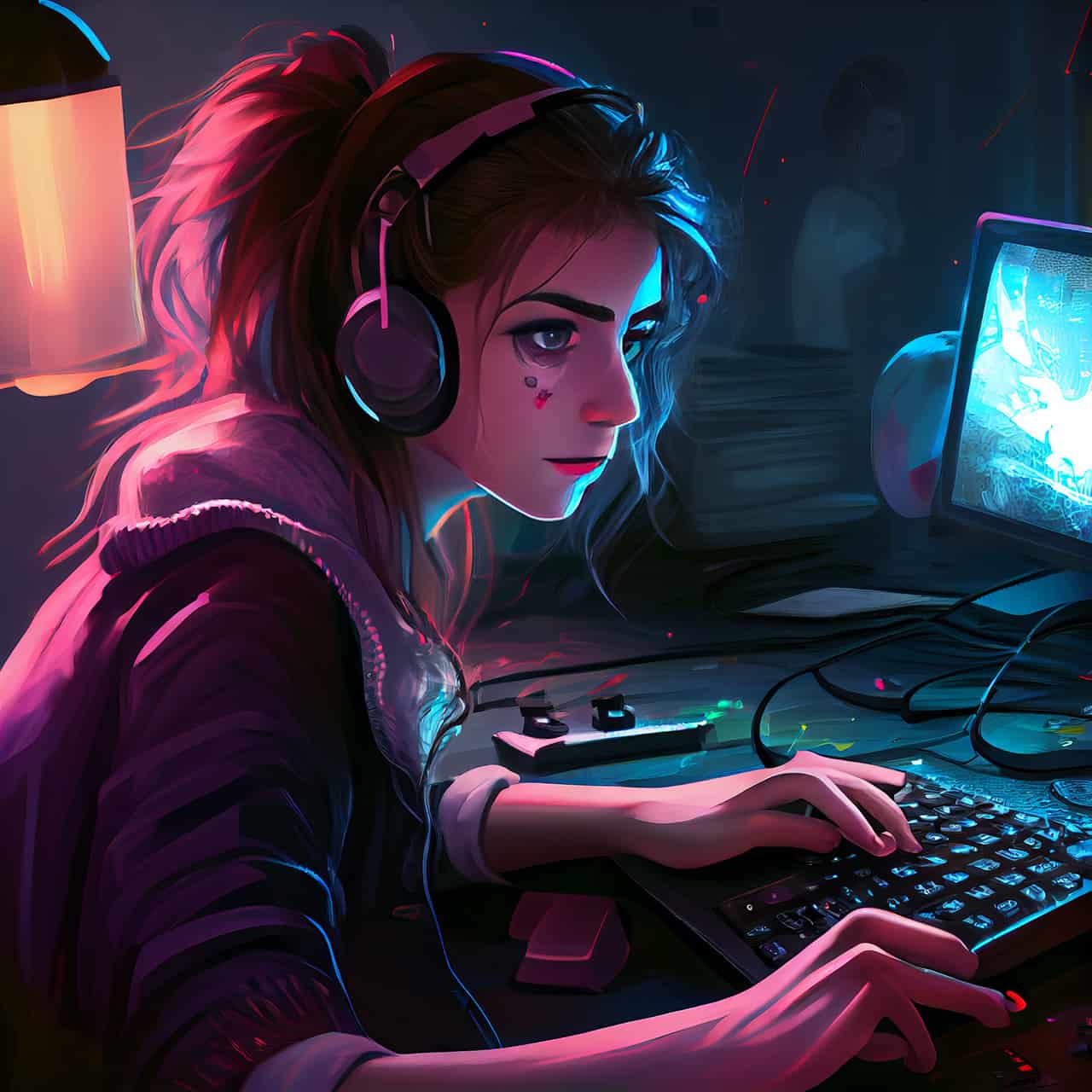 gamer girl using a no lag vpn 2