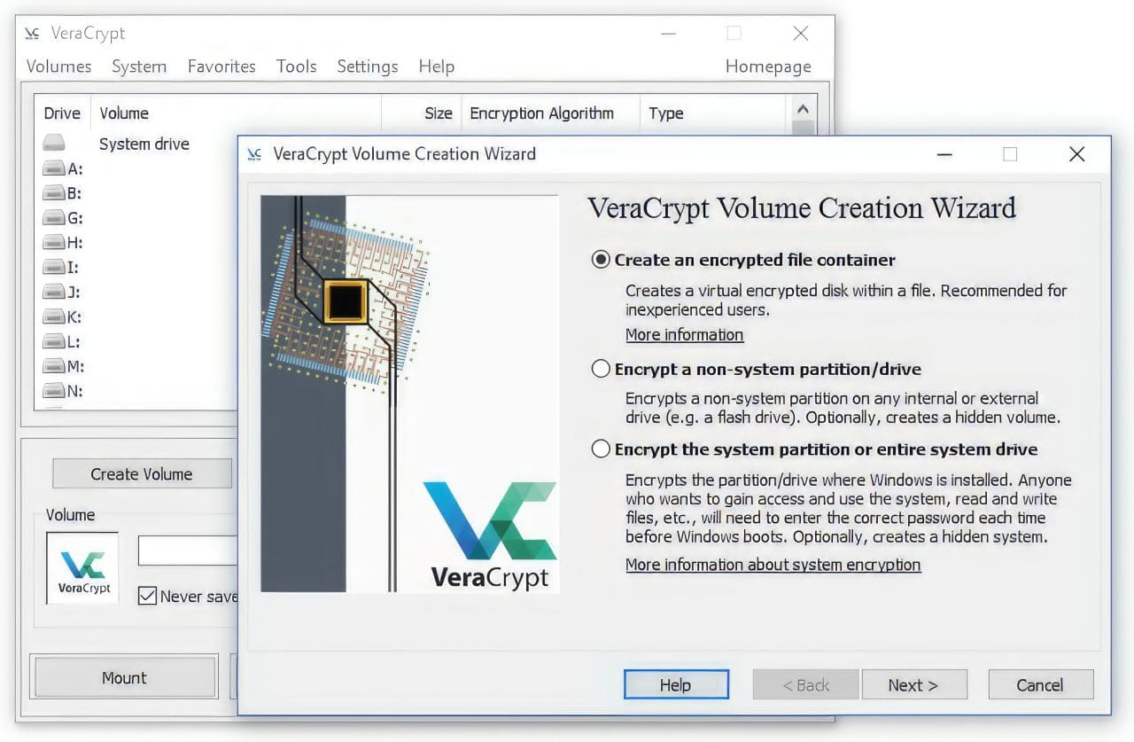 VeraCrypt screenshot