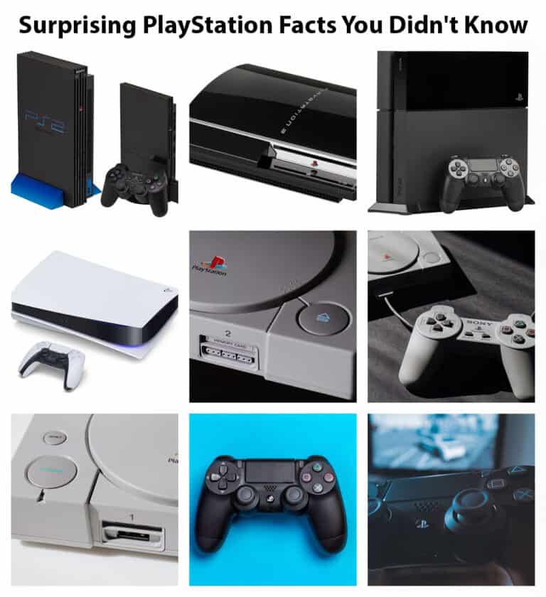 Playstation facts and collage of playstation consoles