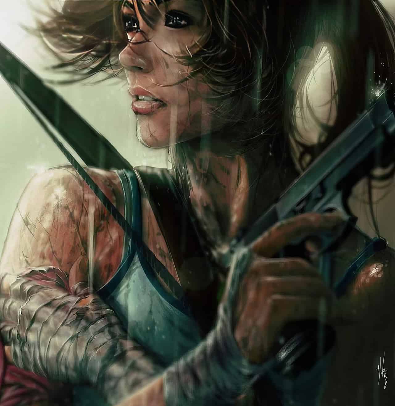 12 Stunning Lara Croft Fan Art Pieces That Capture Her Tomb Raiding Spirit 8 hue vang lara croft fanart