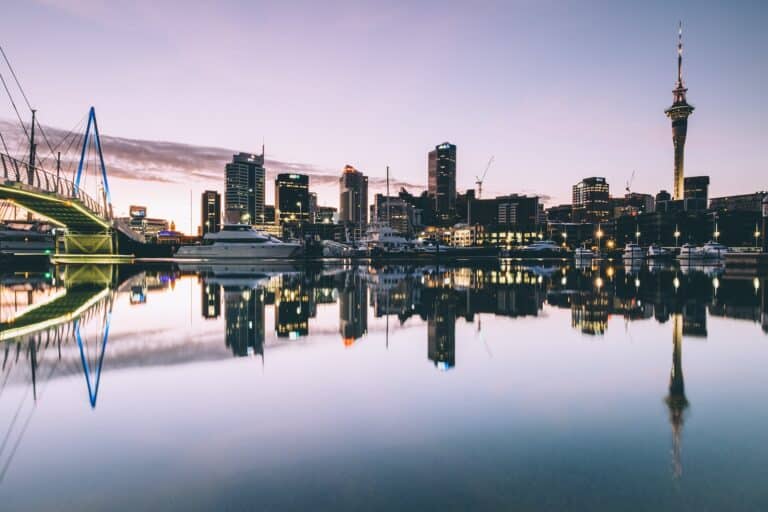 new zealand cityscape water