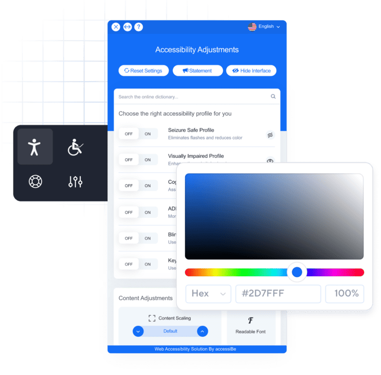 a visual representation of accessibe's accessWidget interface