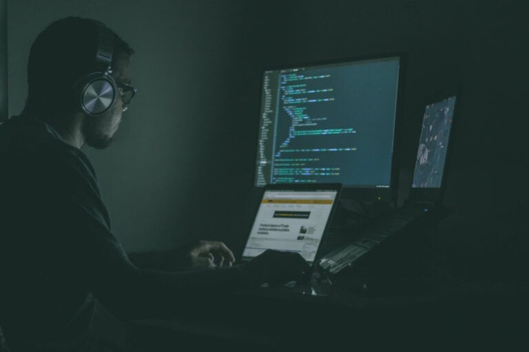 programmer working on computer