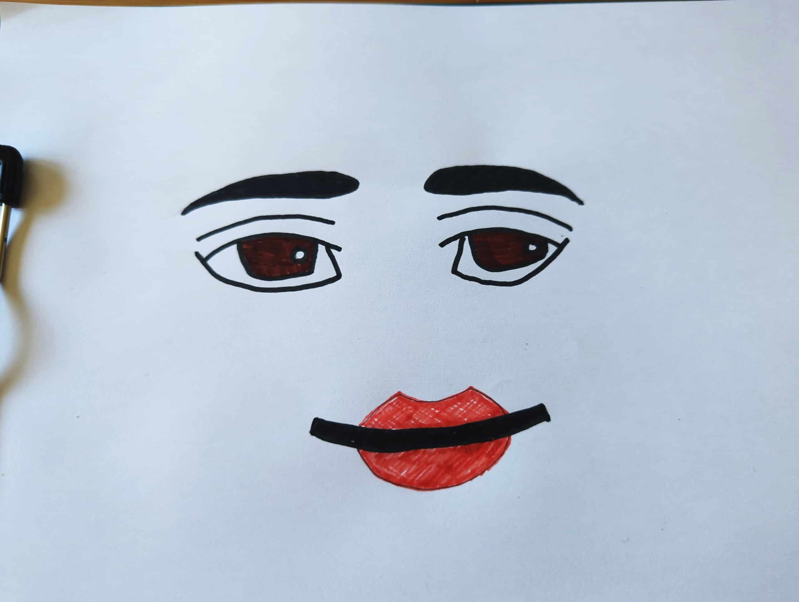 How To Draw The Woman Face In Roblox