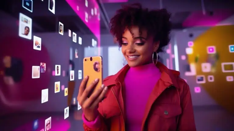 person using instagram