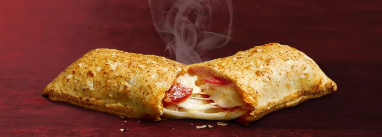 Photo of a steaming hot pocket pizza