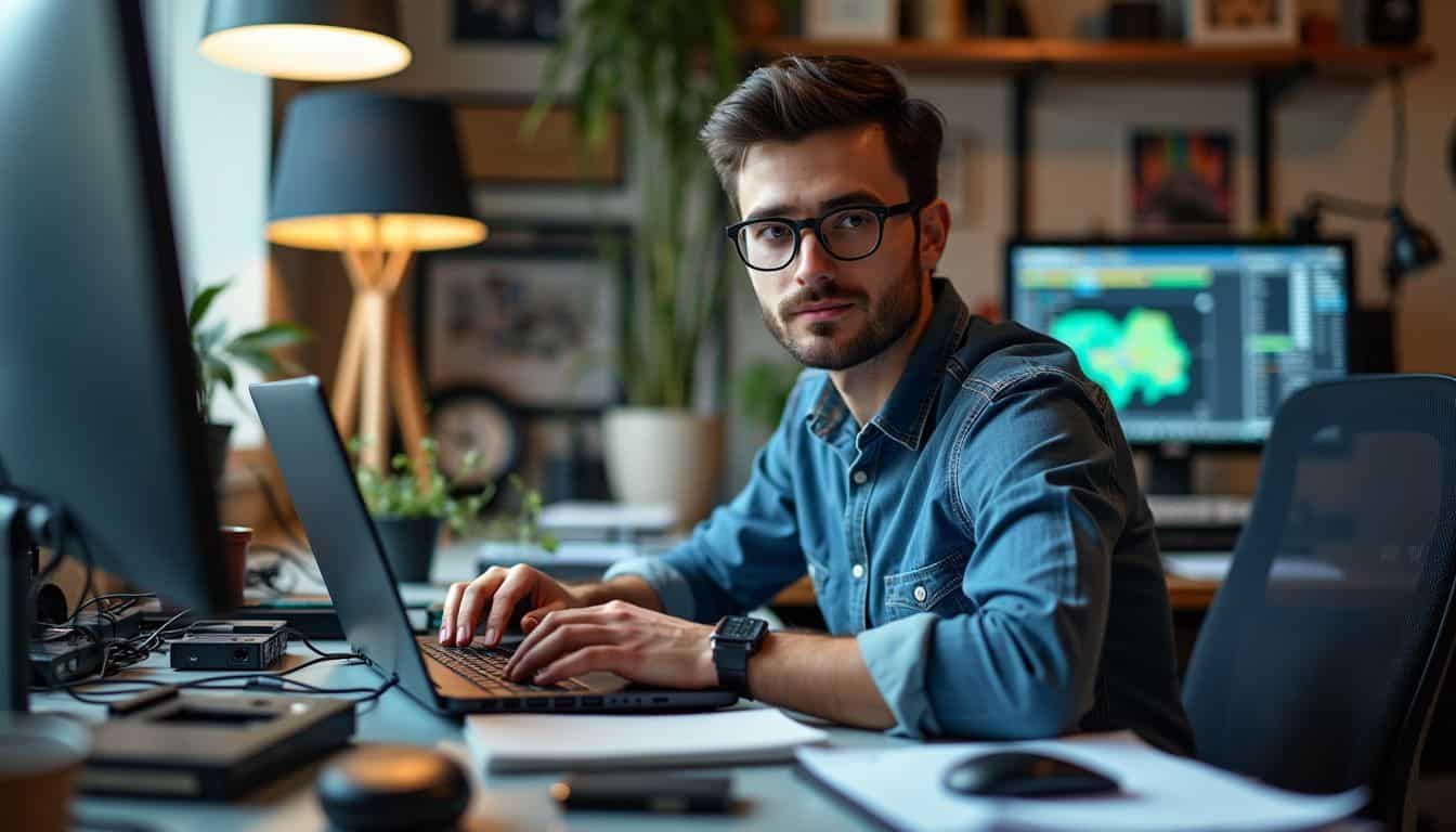 An IT professional is conducting network device discovery in a cluttered office environment.