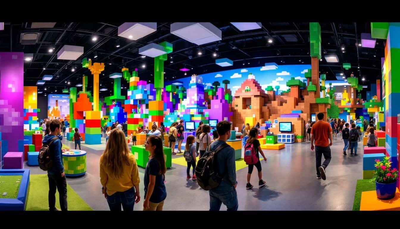 The Minecraft exhibit at The Children's Museum of Indianapolis is vibrant and engaging.