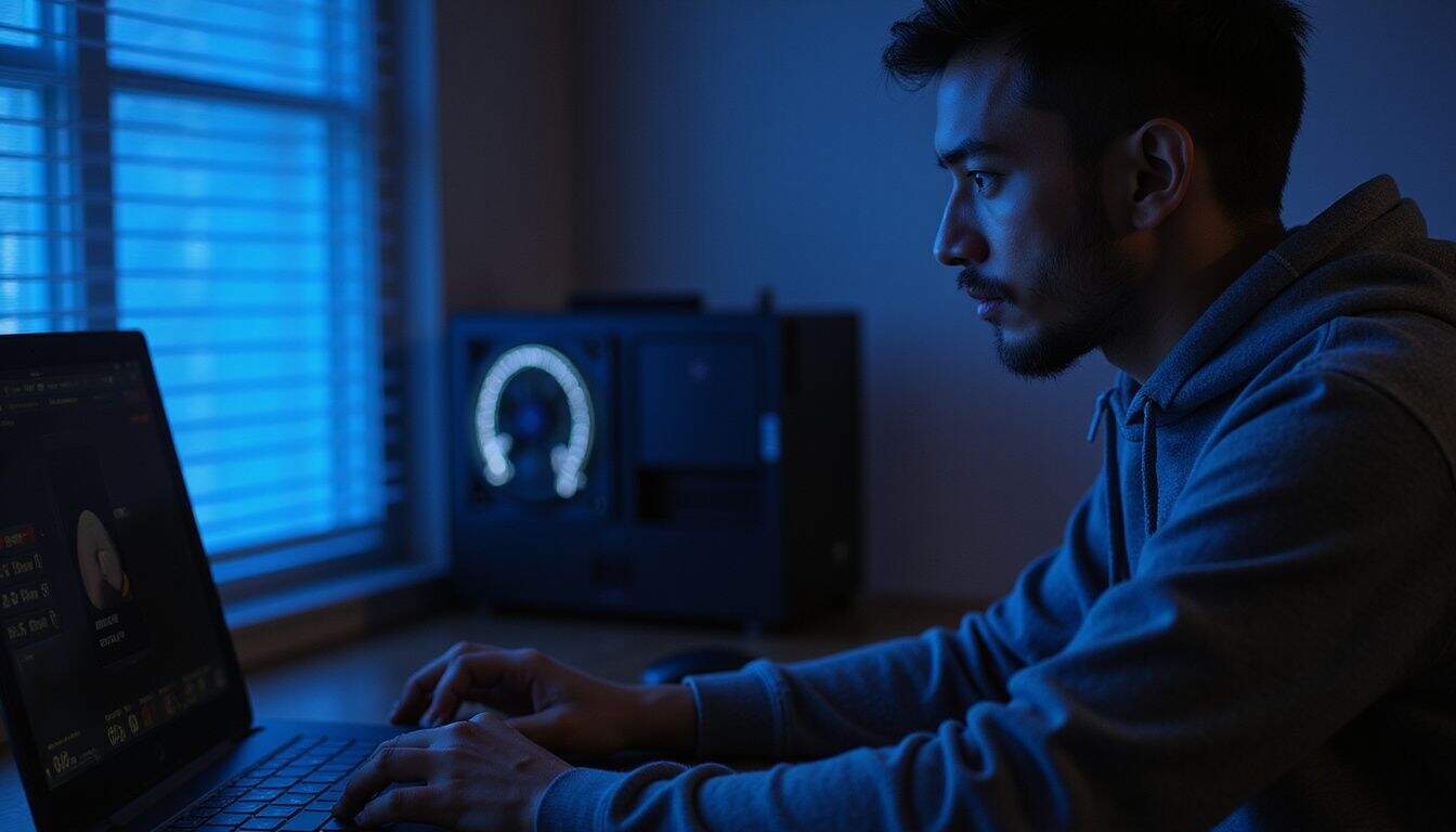 A computer with a modern GPU being used for gaming with temperatures between 65°C and 85°C. A computer with a modern GPU being used for gaming with temperatures between 65°C and 85°C.