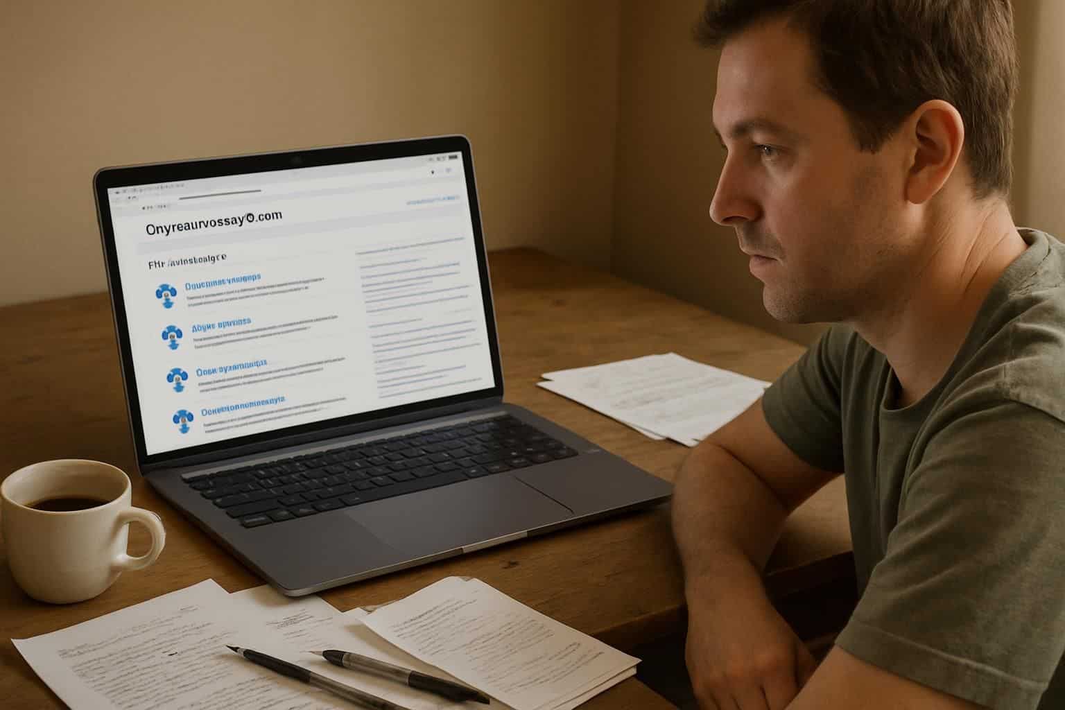 A person studies a cryptocurrency forum on an open laptop, surrounded by notes, pens, and a coffee cup on a cluttered desk. A person studies a cryptocurrency forum on an open laptop, surrounded by notes, pens, and a coffee cup on a cluttered desk.