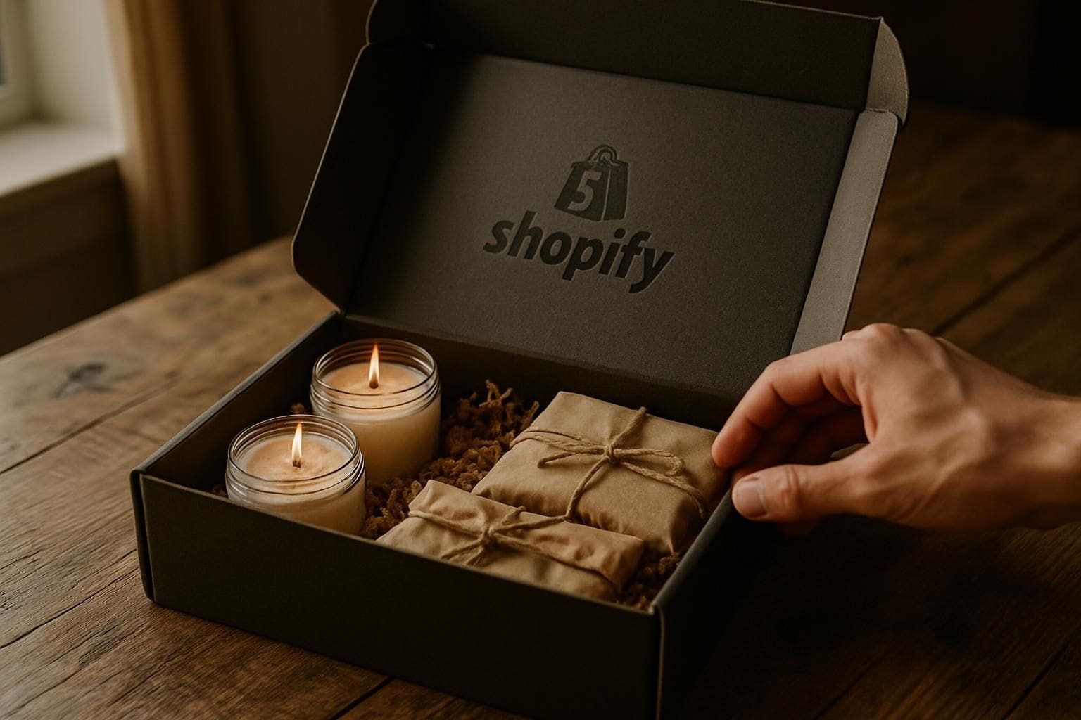 A subscription box filled with artisanal items sits on a rustic table, inviting exploration and enjoyment. A subscription box filled with artisanal items sits on a rustic table, inviting exploration and enjoyment.