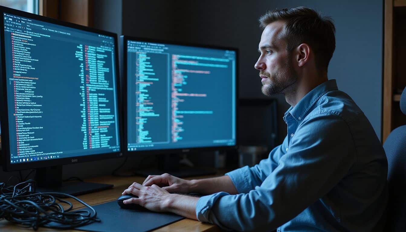 A focused IT professional works on configuring firewall settings to thwart cyber threats. A focused IT professional works on configuring firewall settings to thwart cyber threats.