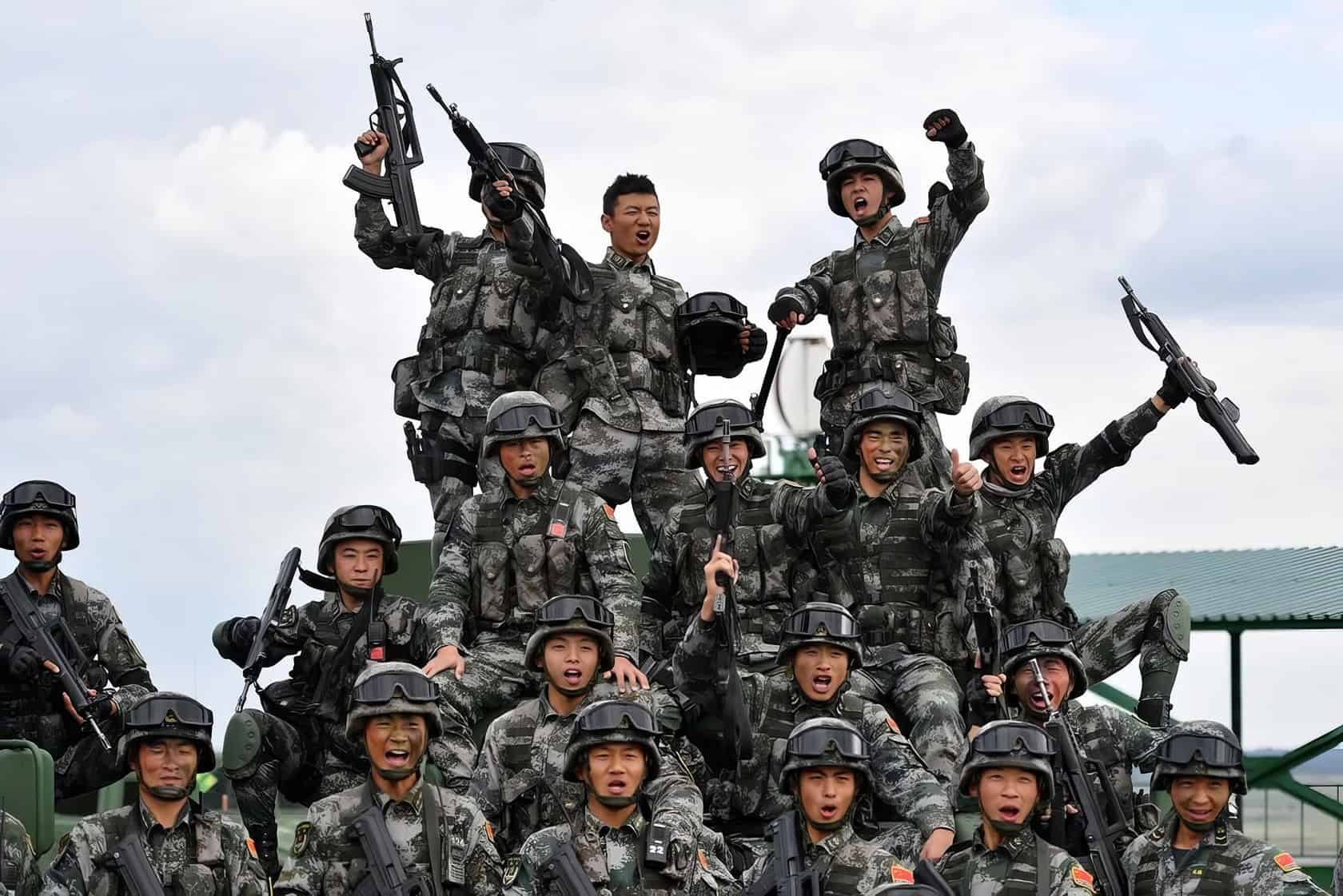 A group of muscular soldiers showcases advanced biomechanical augmentations in a sterile, futuristic military laboratory. chinese super soldiers 6
