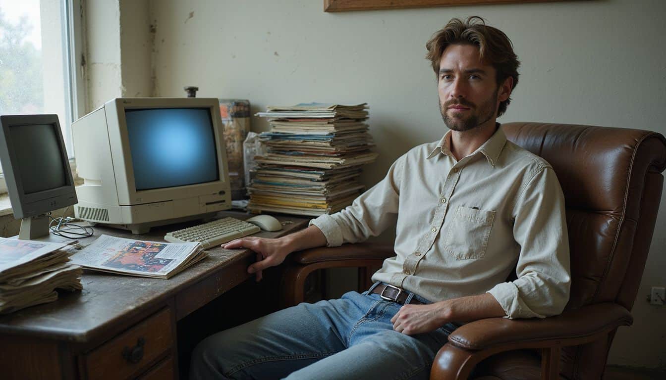 An abandoned web developer’s office cluttered with relics from the past, featuring old monitors and magazines, evokes nostalgia. An abandoned web developer’s office cluttered with relics from the past, featuring old monitors and magazines, evokes nostalgia.