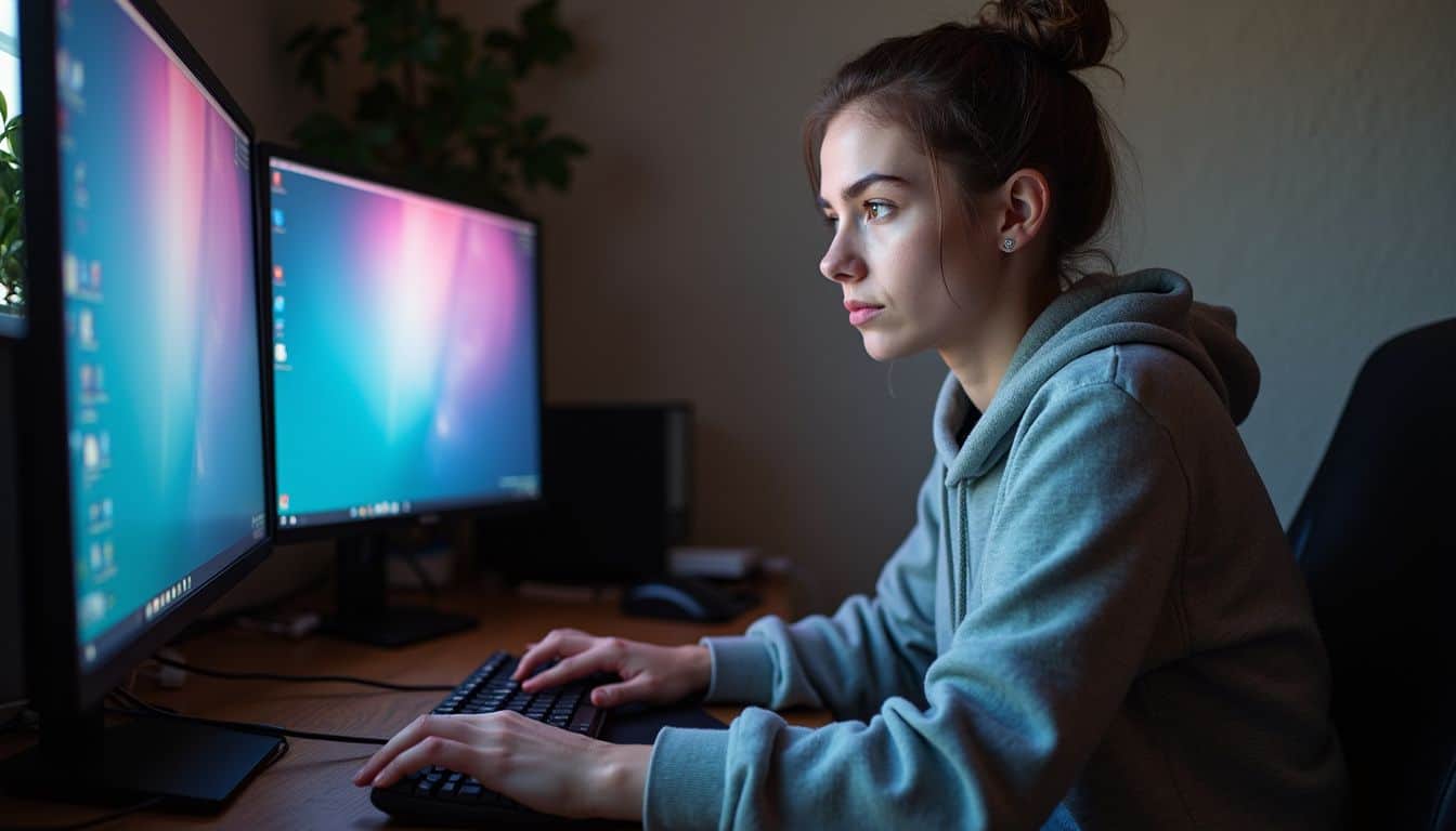 A teenage boy wearing cat-ear headphones sits in a stylish gaming chair with a mechanical keyboard and illuminated mouse pad. why are gamer girls so attractive intellectual stimulation and competitiveness 388092293