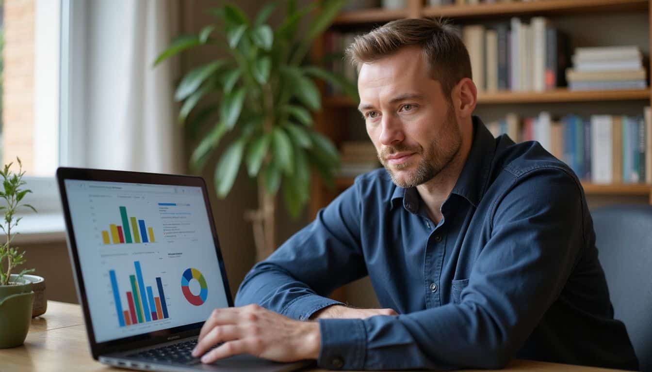 A marketing leader studies dashboards and notes while planning next steps. A marketing leader studies dashboards and notes while planning next steps.