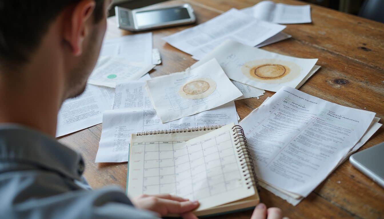 Analytics reports, calendar notes, and a focused planner spread across an oak desk. Analytics reports, calendar notes, and a focused planner spread across an oak desk.